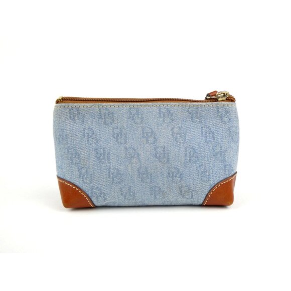 Dooney & Bourke Denim & Leather Coin Purse Pouch - Picture 2 of 14